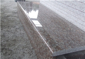 Most Favorable Price, High Polished G687 Granite Stairs/Peach Red/Tao Hua Hong Granite Stairs, Steps & Risers, Stair Treads & Thresholds