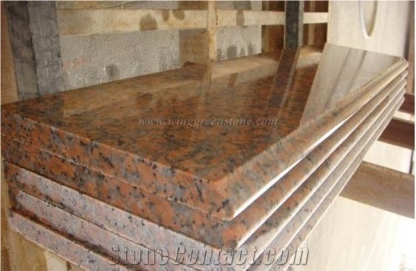 Own Factory, Chinese Red Granite, G562/Maple Red/Copperstone/Crown Red/Maple Leaf Granite Stairs, Steps & Risers, Stair Treads & Thresholds