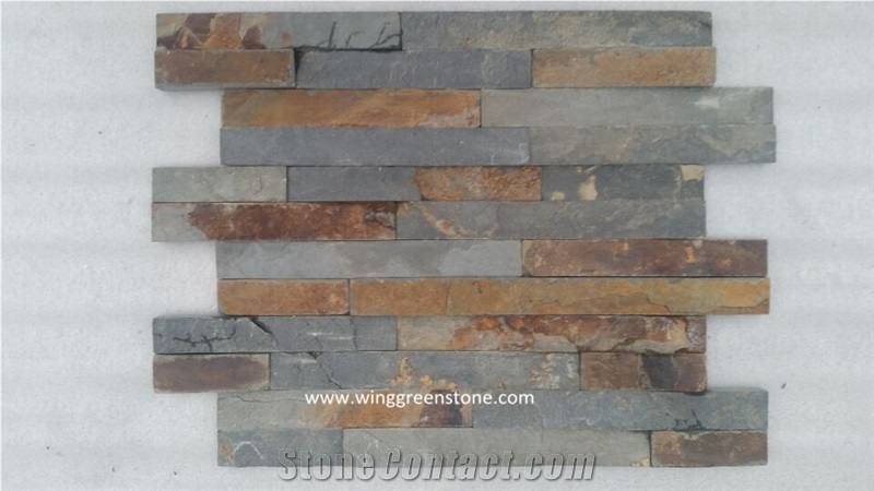 Rusty Slate Cultured Stone, Mix Color Slate Tile