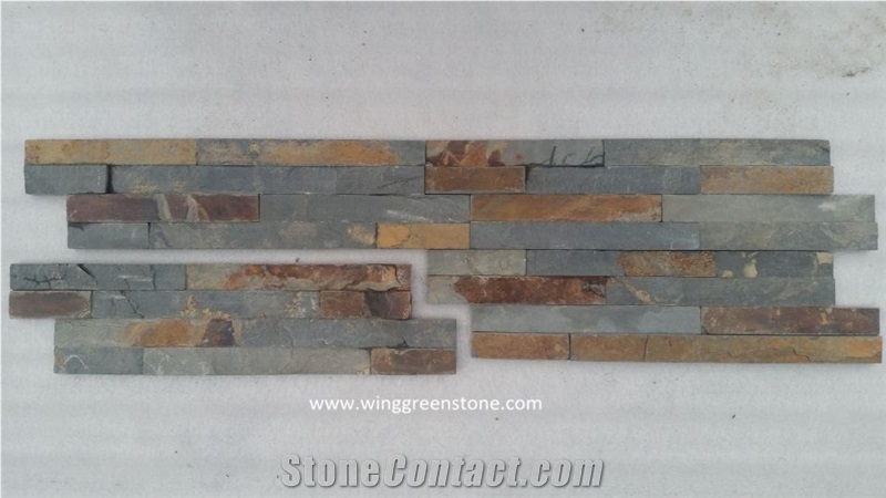 Rusty Slate Cultured Stone, Mix Color Slate Tile