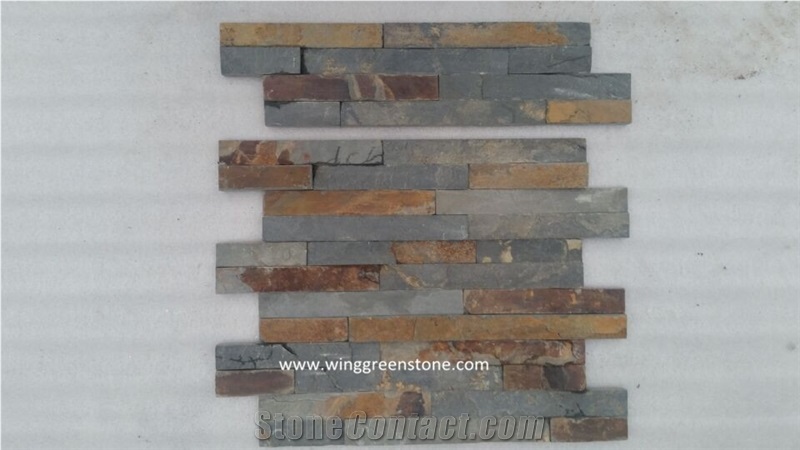 Rusty Slate Cultured Stone, Mix Color Slate Tile