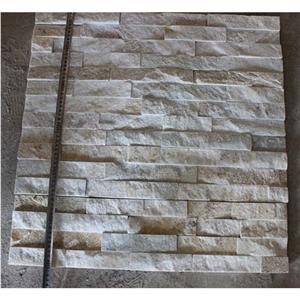 Chinese Cheap White Quartzite Cultured Stone, Natural Splited Ledgestone, Wall Cladding, Stone Wall Decor