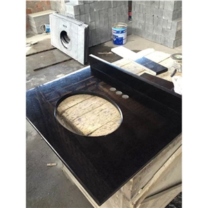 Chinese Fuding Black Granite Countertops, Polished Bathroom Countertops, Vanity Tops