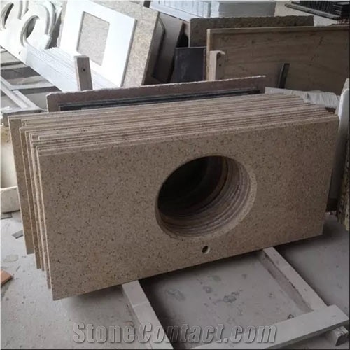 Chinese Yellow Granite Countertops, G682 Granite Bathroom Countertops, Vanity Tops