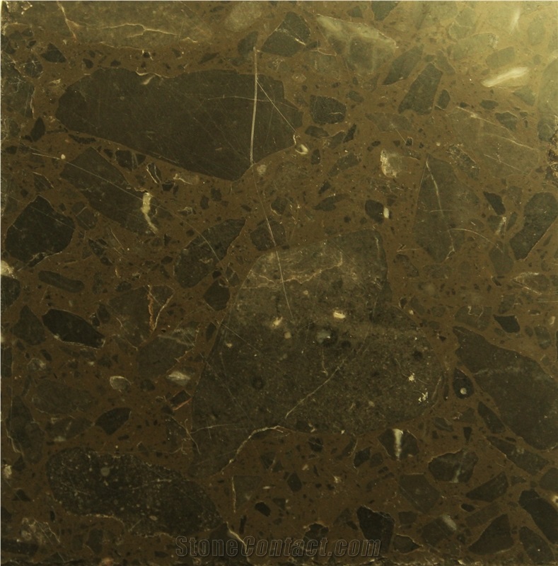 Artificial Stone Dark Brown Quartz Stone Slab Engineered Stone Fg051