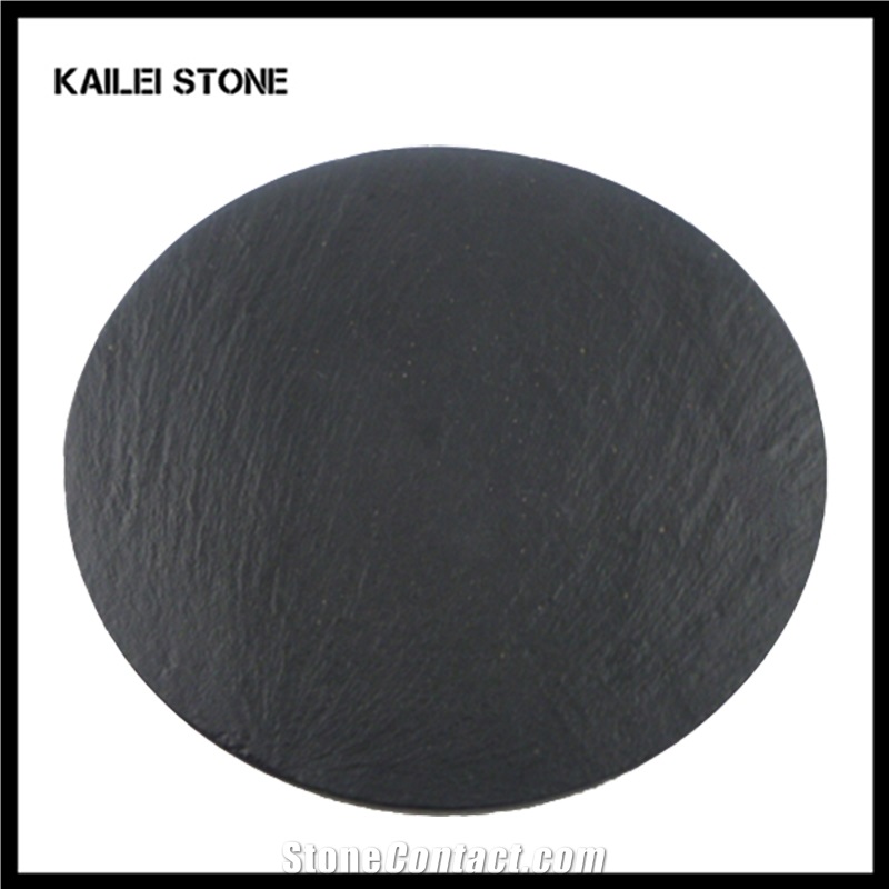 Xingzi Black Slate Coaster,Laser Engraving China Black Slate Tea Trays