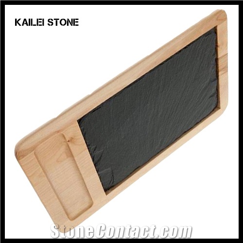 Xingzi Black Slate Home Basics Food Safe Contact Slate Trays, 19.5" by 11.5"