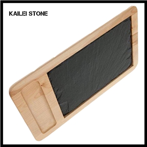 Xingzi Black Slate Home Basics Food Safe Contact Slate Trays, 19.5" by 11.5"