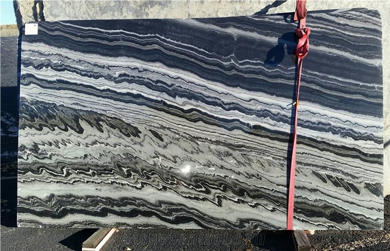 3cm Black Lightning Marble Slabs