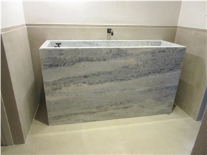 Custom, Hand-Built Integrated Stone Sink