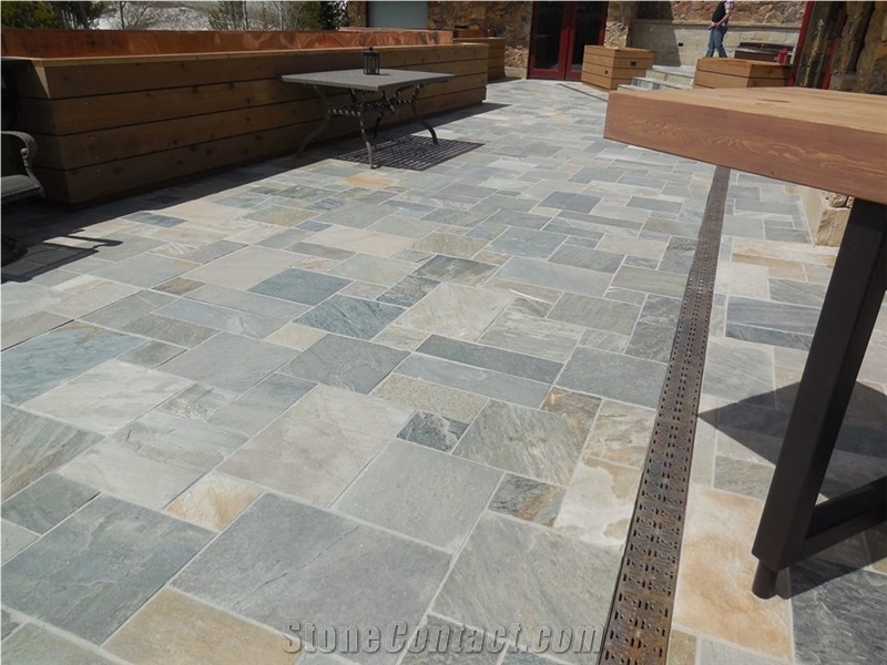 Exterior Deck Slate Tile Install