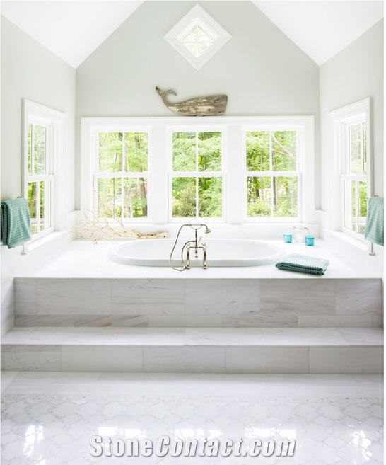 Bianco Dolomitti White Marble Bathroom Design