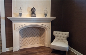 Cedar Hill Cream Limestone Honed Finish Fireplace Mantel