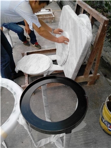 Ariston Marble Table Tops, White Marble Round Table Tops,Cafe Table Tops