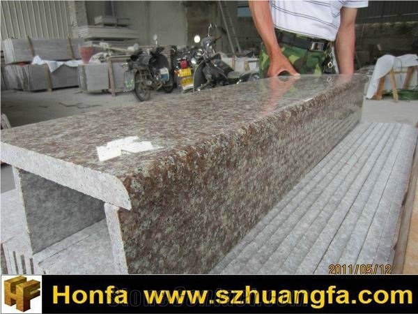 China G687 Granite Stair Treads, Pink Granite Stair Treads