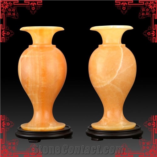 China Yellow Onyx Artifacts & Handcrafts-Bottle