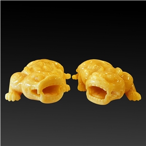 China Yellow Onyx Artifacts & Handcrafts-Mythical Wild Animal