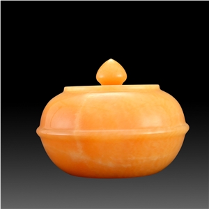 China Yellow Onyx Artifacts & Handcrafts Tea Cup