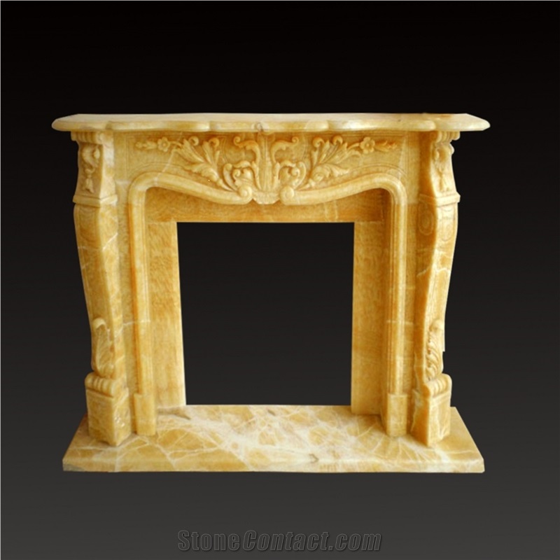 China Yellow Onyx Fireplace