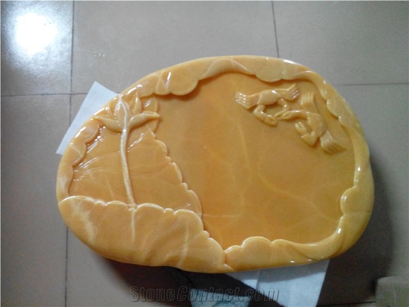 China Yellow Onyx Tea Trays