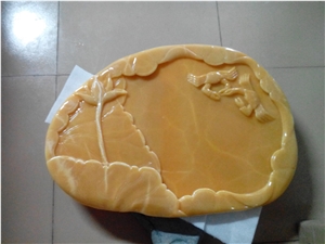 China Yellow Onyx Tea Trays