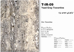 Yazd Grey Travertine Tiles & Slabs, Grey Travertine Floor Tiles