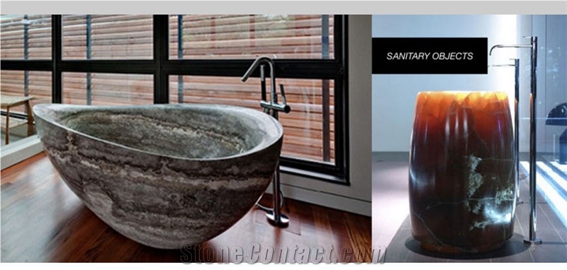 Black Magic Travertine Solid Bathtub, Grey Travertine Bathtub Turkey