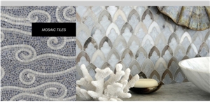 Mugla White Marble Mosaic Tiles, White Marble Wall Mosaic
