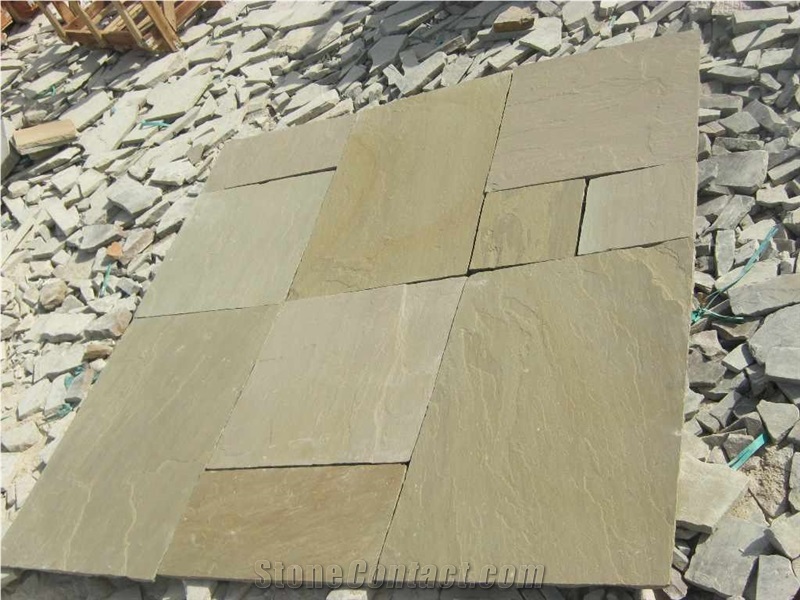 Raj Green Sandstone Sawn Edges Pavements