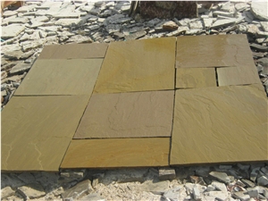 Raj Green Sandstone Sawn Edges Pavements