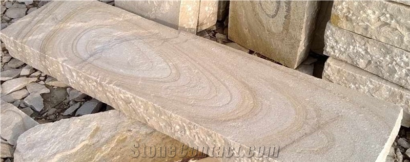Tint Mint Sandstone Garden Landscaping Blocks Steps, Beige Sandstone Stairs India