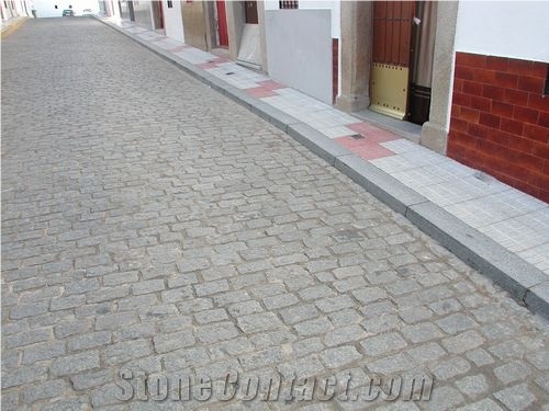 Gris Quintana Granite Cobble Stones, Pavements, Grey Granite Cube Stone & Pavers