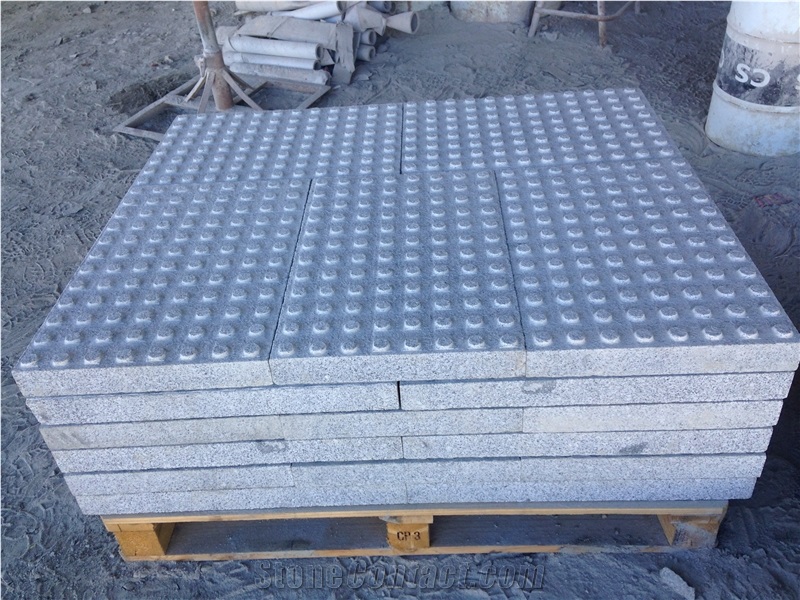 Gris Quintana Granite Tactile Slabs, Cube Stone, Grey Granite Pavers, Floor Pavers