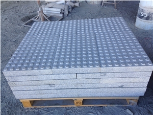 Gris Quintana Granite Tactile Slabs, Cube Stone, Grey Granite Pavers, Floor Pavers