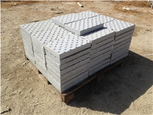 Gris Quintana Granite Tactile Slabs, Cube Stone, Grey Granite Pavers, Floor Pavers