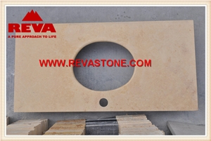 Tethys Beige Marble Countertop, Absolute Beige Counter Top, Bathroom Countertops, Custom Vanity Tops