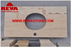 Tethys Beige Marble Countertop, Absolute Beige Counter Top, Bathroom Vanity Tops, Custom Vanity Tops