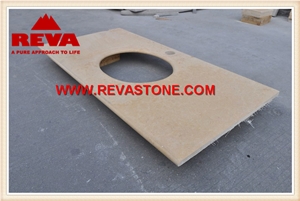 Tethys Beige Marble Countertop, Absolute Beige Counter Top, Bathroom Vanity Tops, Custom Vanity Tops