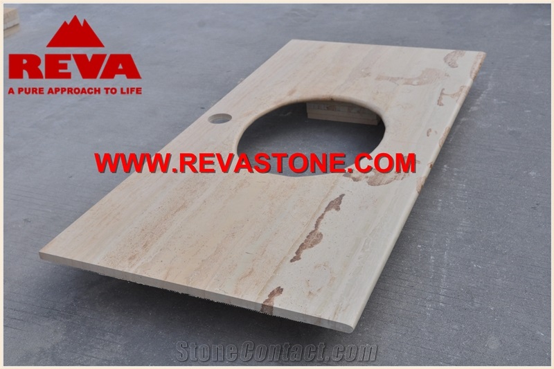 Tethys Beige Marble Countertop, Absolute Beige Counter Top, Bathroom Vanity Tops, Custom Vanity Tops