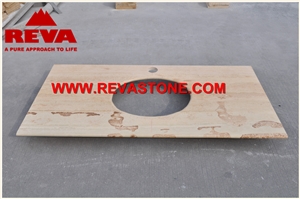 Tethys Beige Marble Countertop, Absolute Beige Counter Top, Bathroom Vanity Tops, Custom Vanity Tops