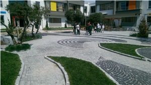 Bergama Grey Granite and Aliaga Basalt Garden Cubestone Project, Black Basalt Cube Stone & Pavers Turkey Bergama Grey Granite and Aliaga Basalt Garden Cubestone Project, Black Basalt Cube Stone & Pavers Turkey