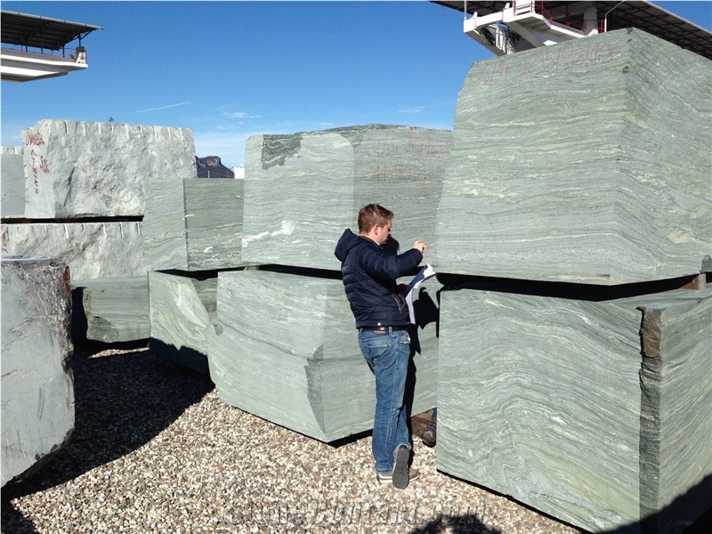Pannonia Green Slate - Gruenschiefer Blocks From Own Quarry