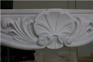 Bianco Venosta Marble Carved Fireplace Mantel