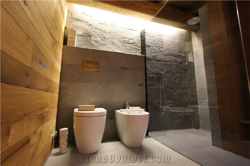 Dorato Valmalenco Quartzite Bathroom Design, Green Quartzite Walling Tiles