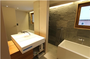Dorato Valmalenco Quartzite Bathroom Design, Green Quartzite Walling Tiles