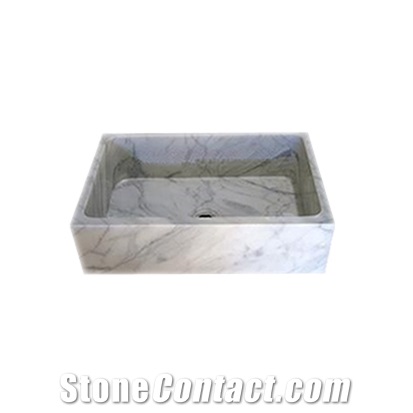 Afyon Violette Marble Sink - Afhl-44, White Marble Bathroom Sinks & Basins Turkey