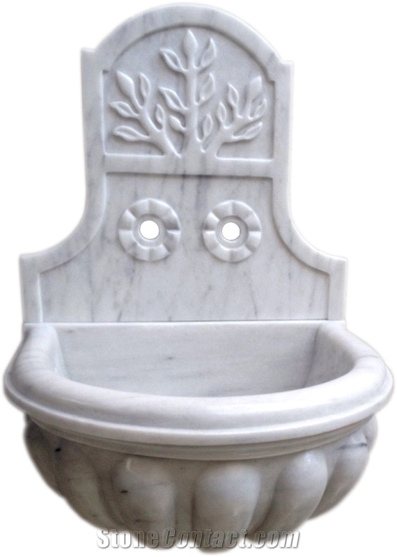 Afyon White Marble Basin - Afhk-63p, White Marble Sinks & Basins, Bathroom Sinks