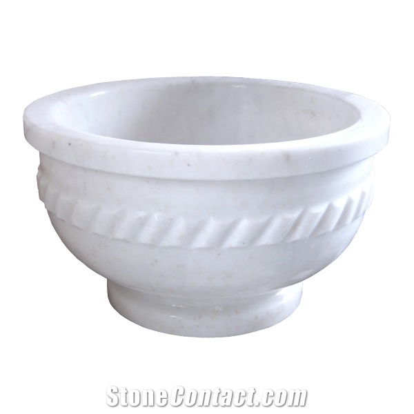 Afyon White Marble Basin - Afhk-72