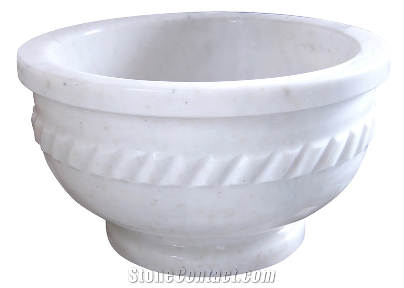 Afyon White Marble Basin - Afhk-72