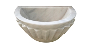 Afyon White Marble Basin - Afhk-74, White Marble Sinks & Basins Turkey, Bathroom Sinks